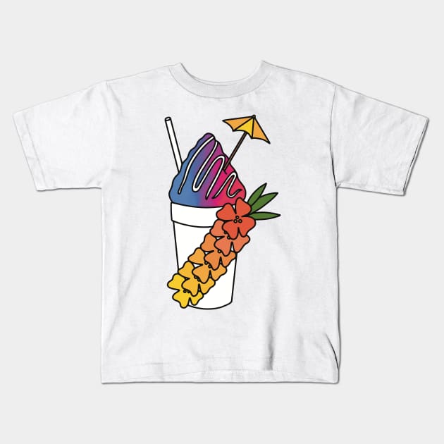 Snow Cone with Umbrella Kids T-Shirt by murialbezanson